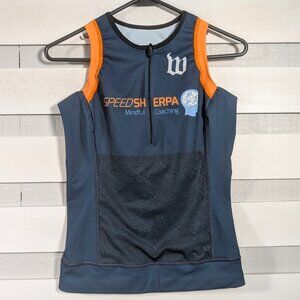 LN Wattie Ink Tri Top Women's Medium Half Zip Triathlon Speed Sherpa Aero Tank